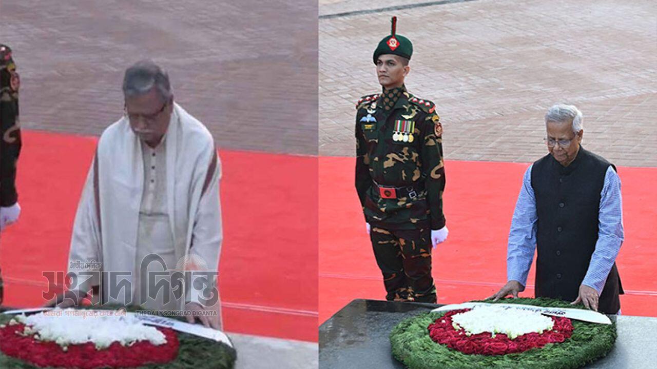 রাষ্ট্রপতি ও প্রধান উপদেষ্টার শহীদ বুদ্ধিজীবীদের প্রতি শ্রদ্ধা