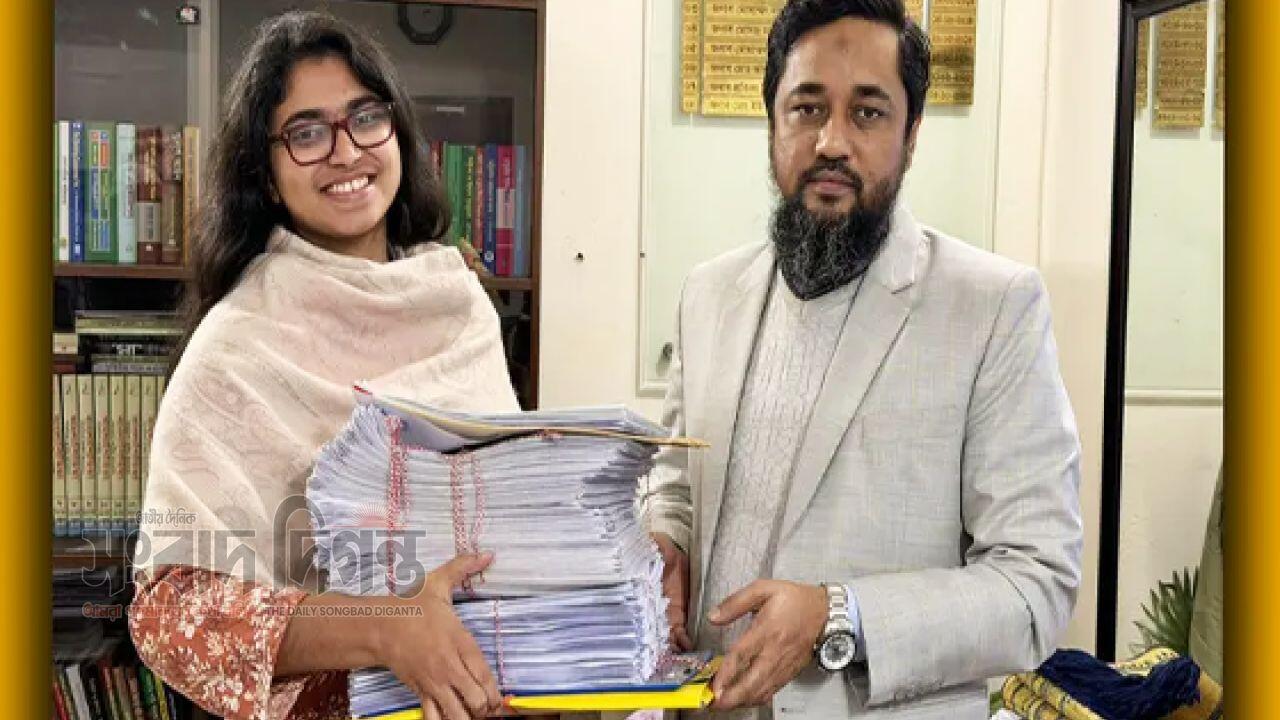ঢাকা-৯: তাসনিম জারা স্বতন্ত্র প্রার্থীর মনোনয়নপত্র দাখিল