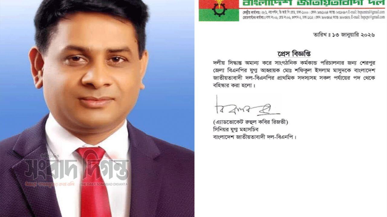 শফিকুল ইসলাম মাসুদকে দলের সদস্যপদ থেকে বাতিল করল বিএনপি