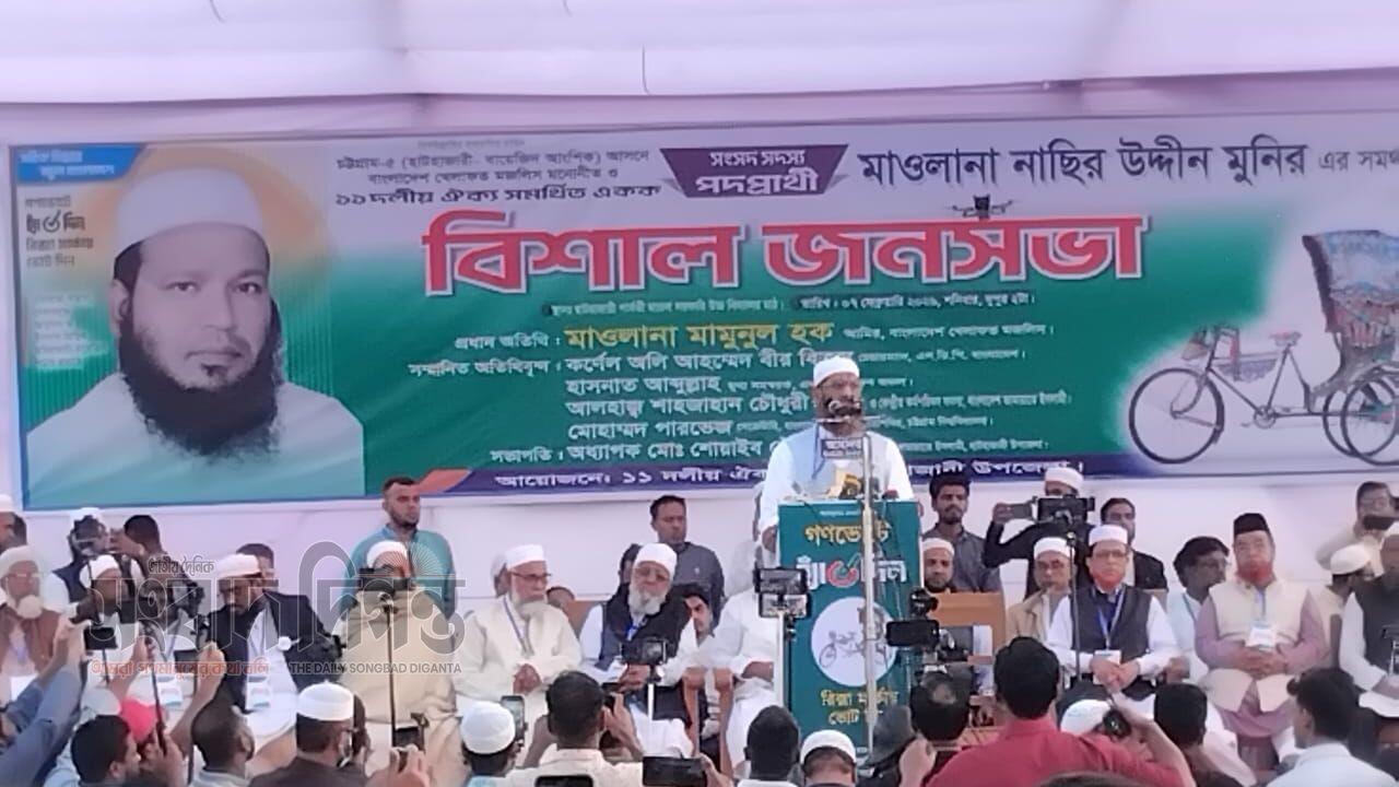 হাটহাজারীতে ১১ দলীয় ঐক্যজোটের বিশাল জনসভা