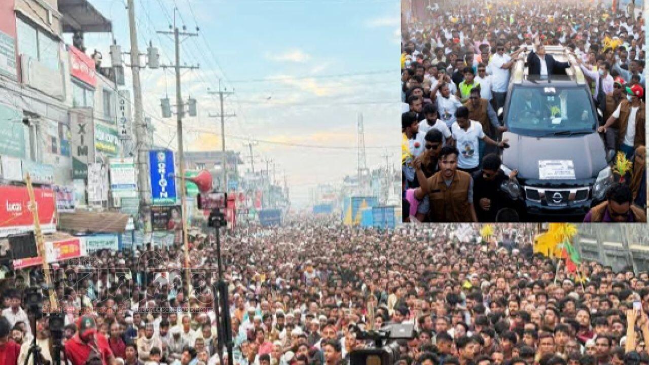 সালাহউদ্দিন আহমদের পথসভায় জনতার ঢল