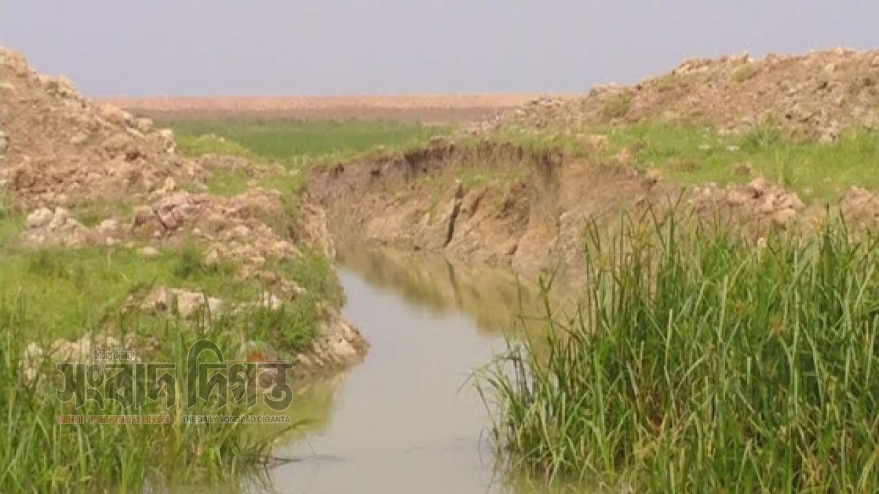 বিল শুকিয়ে মাছ ধরতে নালা খনন ১ শ, একর জমি চাষাবাদে বিঘ্ন