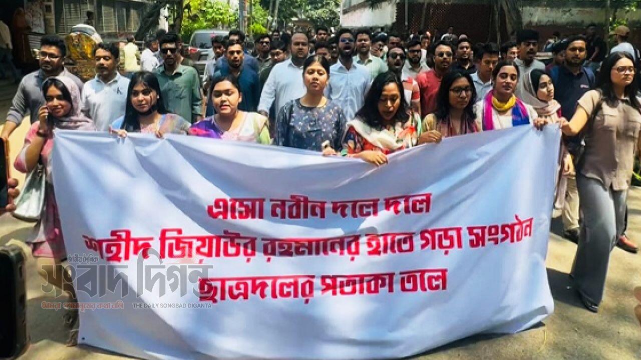 ঢাবিতে নবীন শিক্ষার্থীদের স্বাগত জানিয়ে ছাত্রদলের বর্ণাঢ্য মিছিল ও সমাবেশ