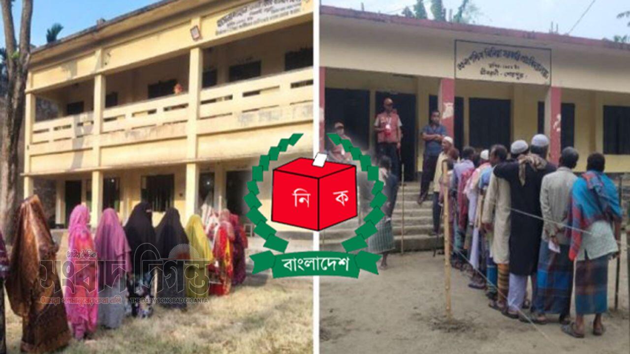 বগুড়া-৬ ও শেরপুর-৩ আসনে ভোটযুদ্ধ শুরু  উৎসবমুখর পরিবেশে ভোটারদের দীর্ঘ লাইন