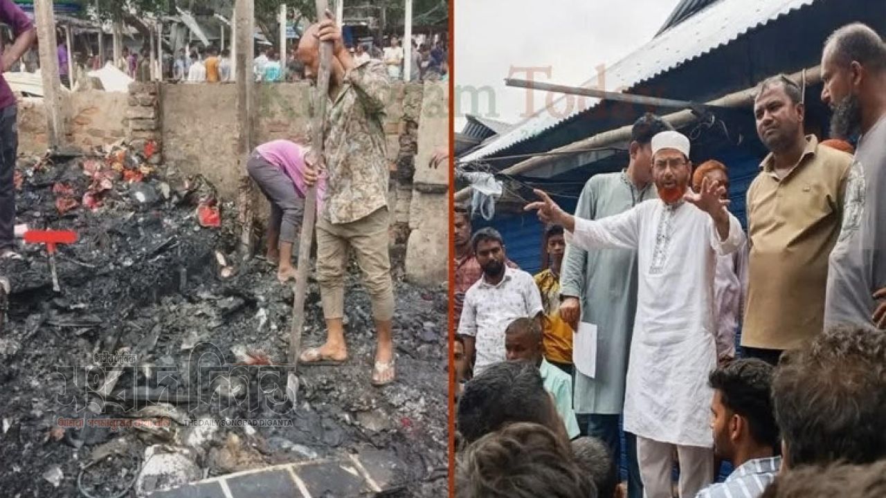 ভূরুঙ্গামারী বাজারে ভয়াবহ অগ্নিকাণ্ডে শতাধিক দোকান ভস্মীভূত, ব্যবসায়ীদের কোটি টাকার ক্ষতি 