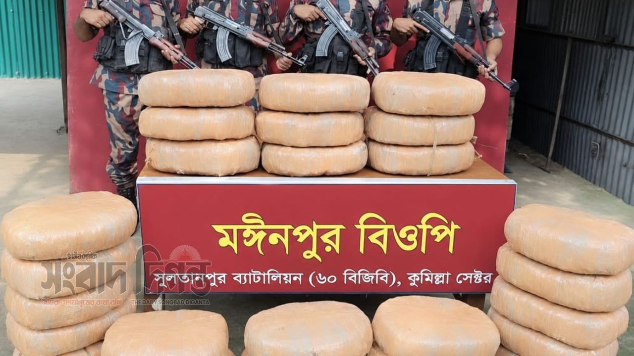 কসবায় বিজিবির বিশেষ অভিযানে ৯০ কেজি গাঁজা উদ্ধার