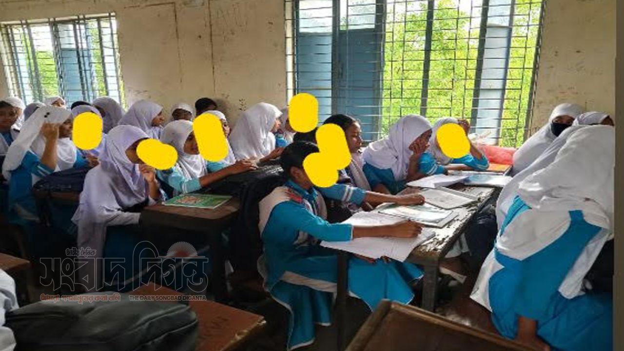 গঙ্গাচড়া আদর্শ উচ্চ বিদ্যালয়ে বেঞ্চ সংকট: তীব্র গরমে এক বেঞ্চে ৫ শিক্ষার্থী, ভোগান্তিতে শিক্ষার্থীরা  