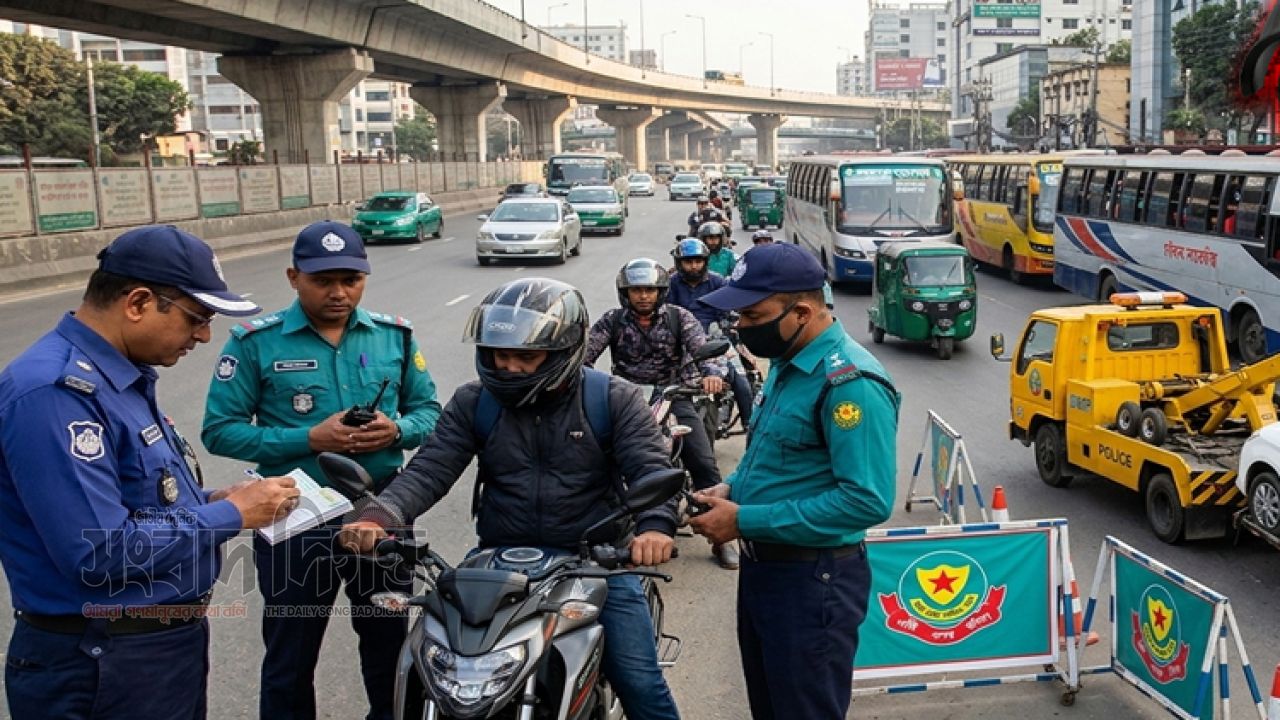 রাজধানীতে ট্রাফিক আইনে কঠোর অভিযান, একদিনে ২২০১ মামলা 