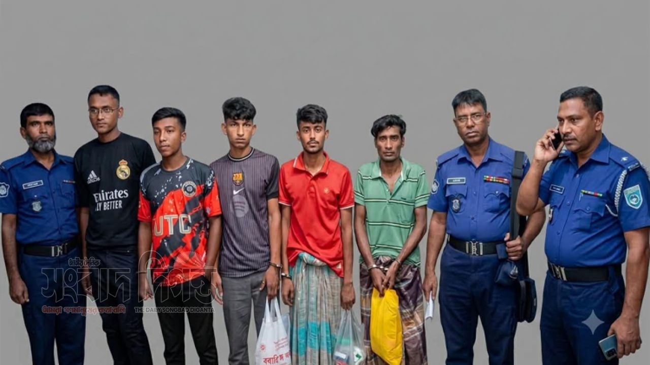 বগুড়া গাবতলী মডেল থানা পুলিশ ও  সহকারী কমিশনার  (ভূমি) বিশেষ অভিযানে পাঁচজন গ্রেফতার 