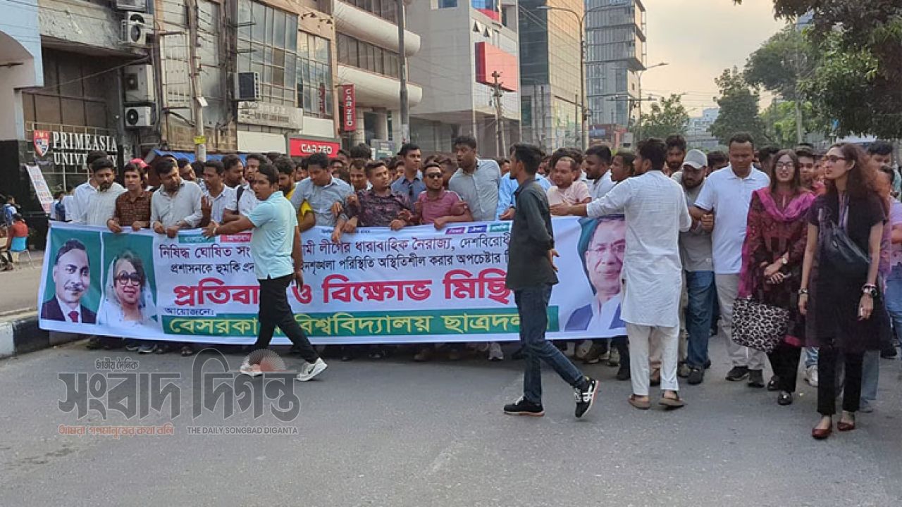 রাষ্ট্রবিরোধী ষড়যন্ত্র রুখে দিতে হবে’ ছাত্রদলের বিক্ষোভ সমাবেশ