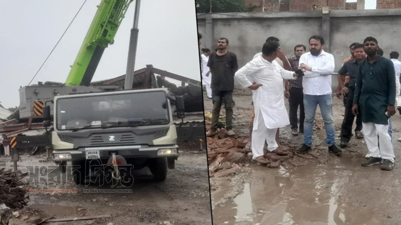 মিনিটেই মাটিতে মিশল নির্মাণাধীন গুদাম, প্রাণ গেল ৩ শ্রমিকের