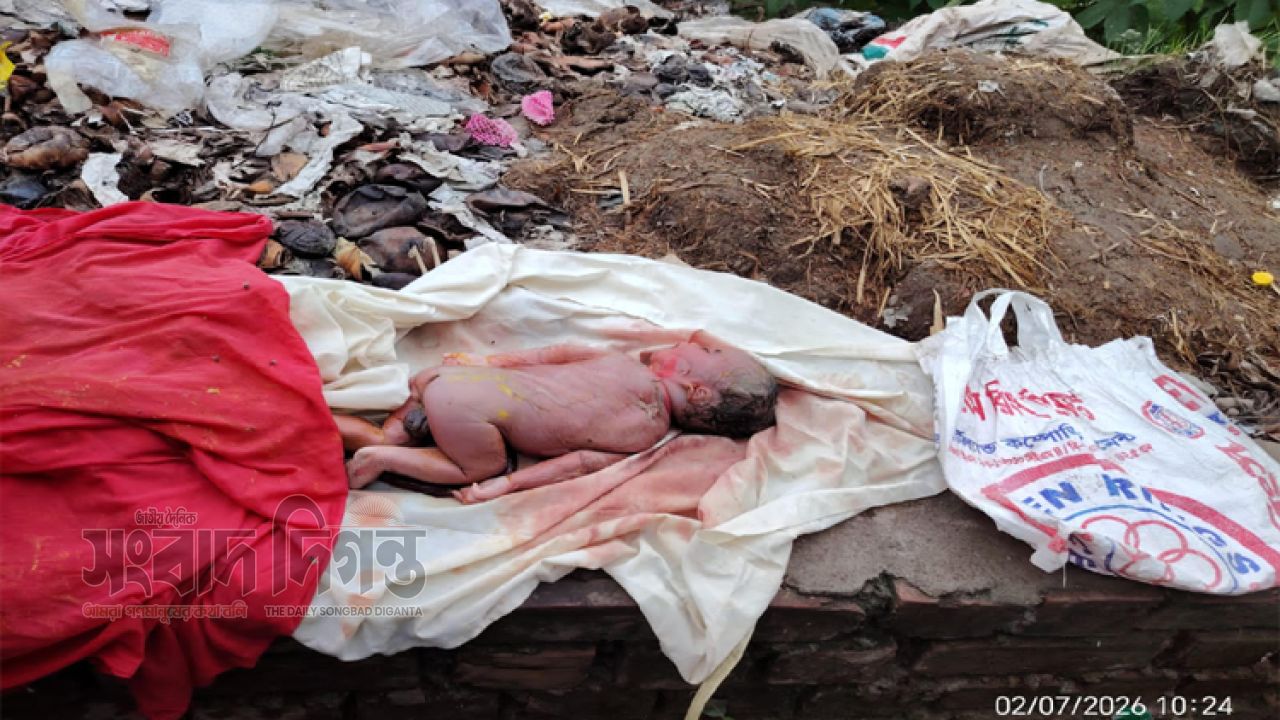 রাজবাড়ীতে ময়লার ভাগাড় থেকে কাপড়ে মোড়ানো নবজাতকের মরদেহ উদ্ধার 