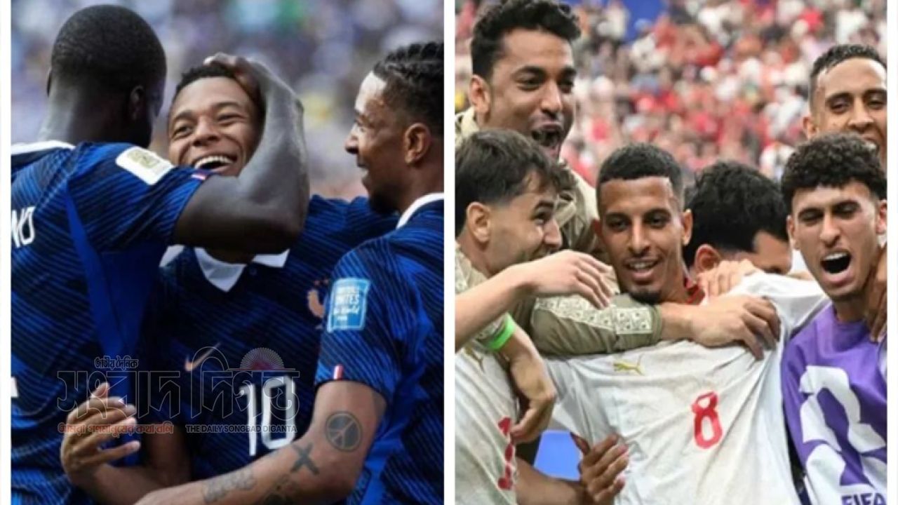 কঠিন লড়াই শেষে ফ্রান্সের জয়, কোয়ার্টারে প্রতিপক্ষ মরক্কো 