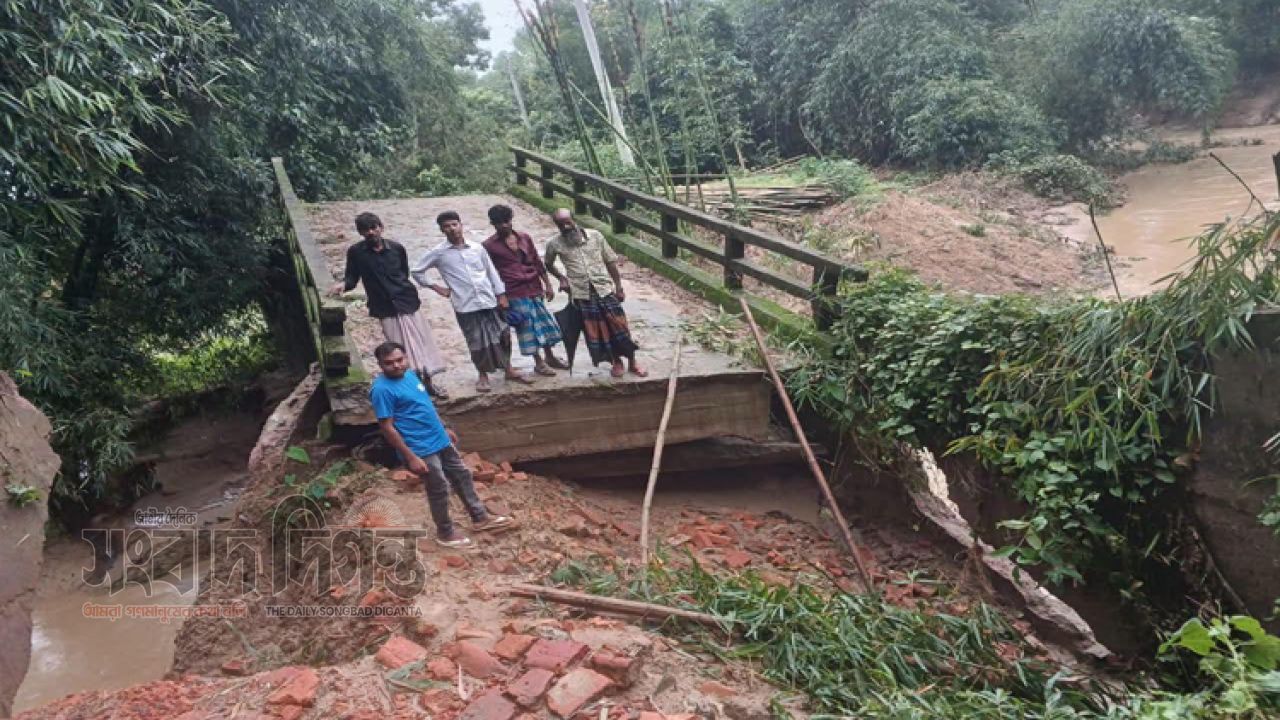  টানা বৃষ্টিতে লামার কিল্লাছড়া-বটতলী সড়কের সেতু ধস, যোগাযোগ বিচ্ছিন্ন; দুর্ভোগে কয়েকশ মানুষ 