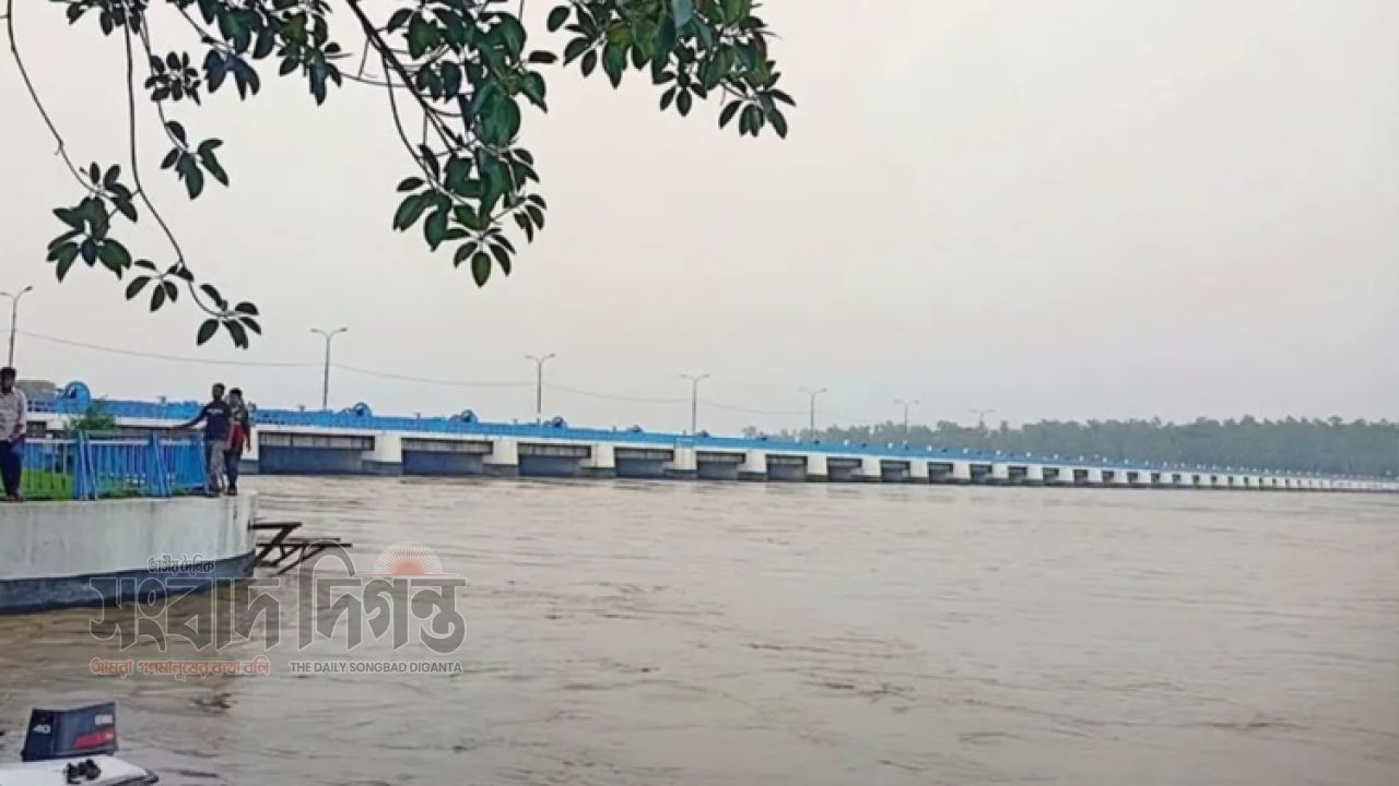 উজানের ঢল ও বৃষ্টিতে ফুলে-ফেঁপে তিস্তা ,বাড়ছে বন্যা আশঙ্কা 