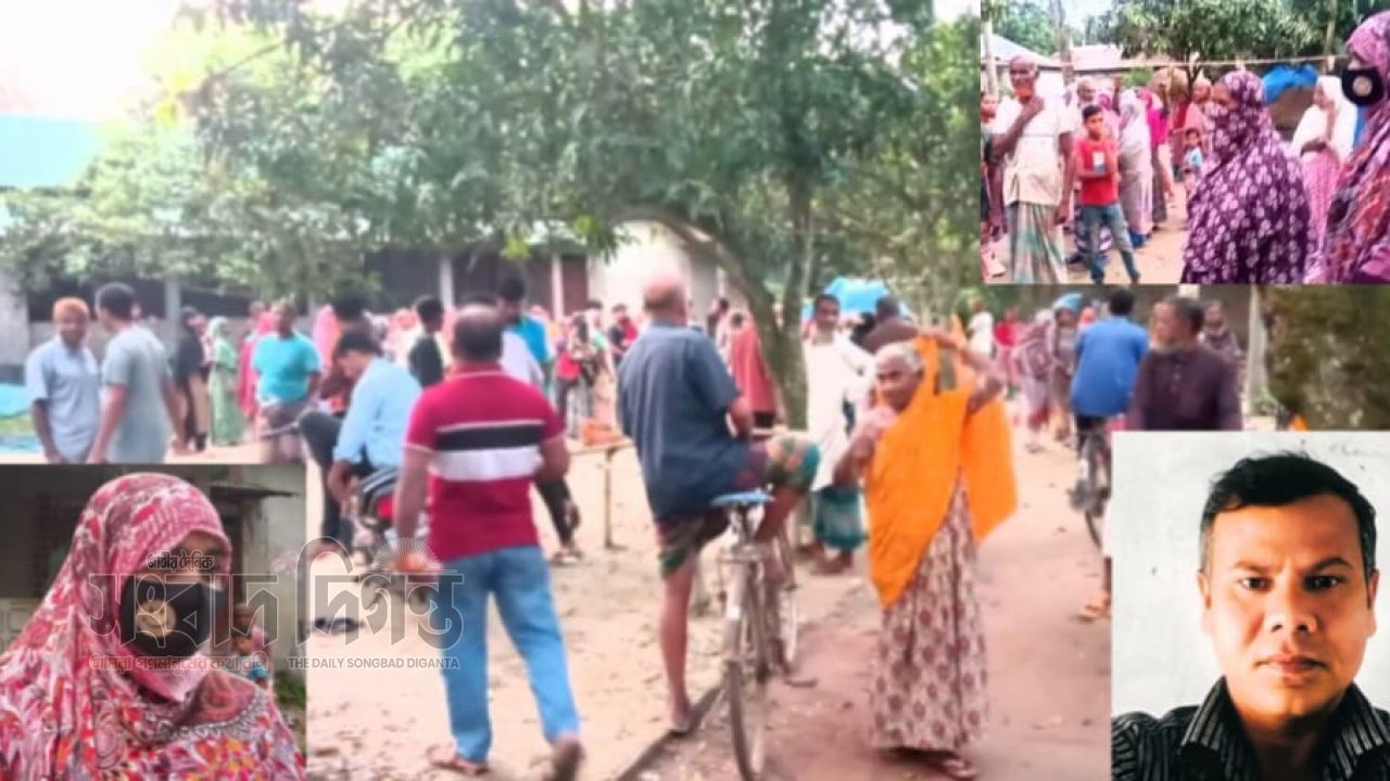 বিয়ের পাঁচ মাসের মাথায় নববধূকে তালাক, বিচারের দাবিতে স্বামীর বাড়ির সামনে স্ত্রীর অবস্থান 