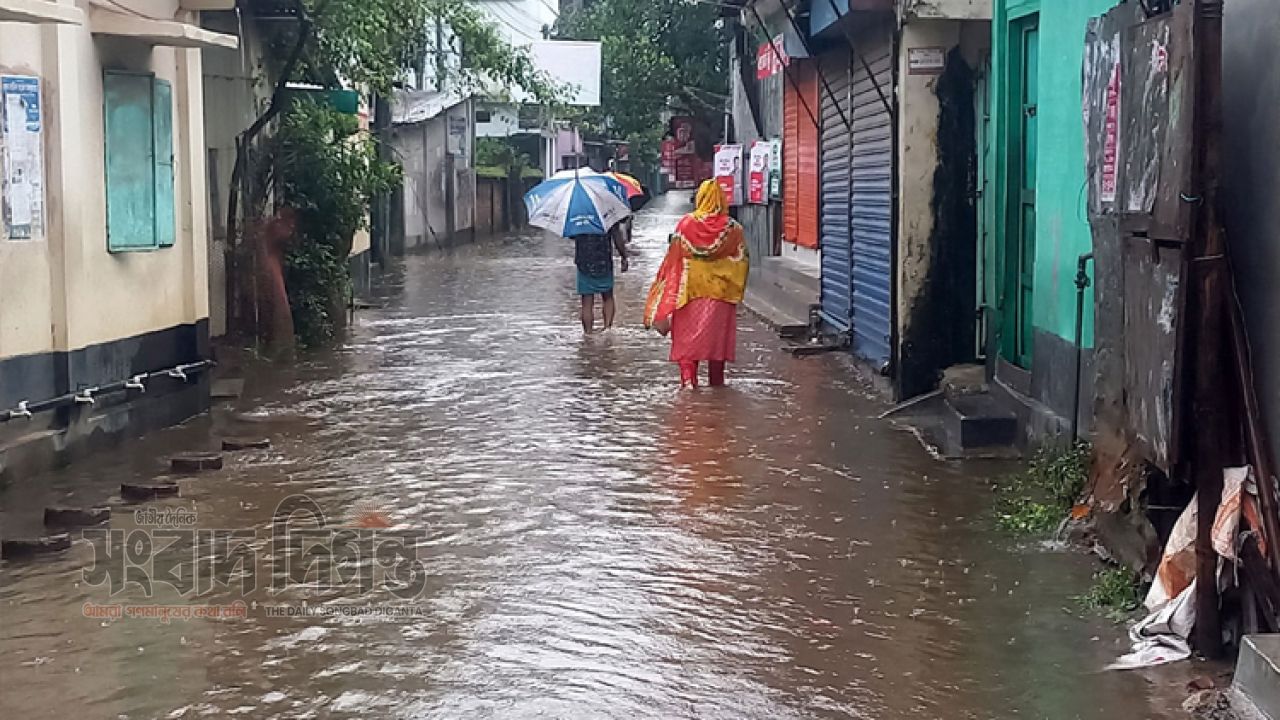 টানা বর্ষণে হাতিয়ায় জলাবদ্ধতা, জনজীবন বিপর্যস্ত