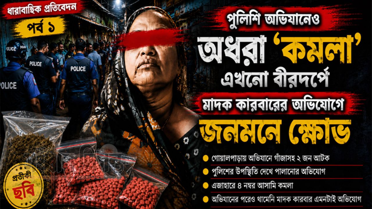 অভিযানেও অধরা ‘কমলা’ এখনো বীরদর্পে মাদক কারবারের অভিযোগে জনমনে ক্ষোভ 