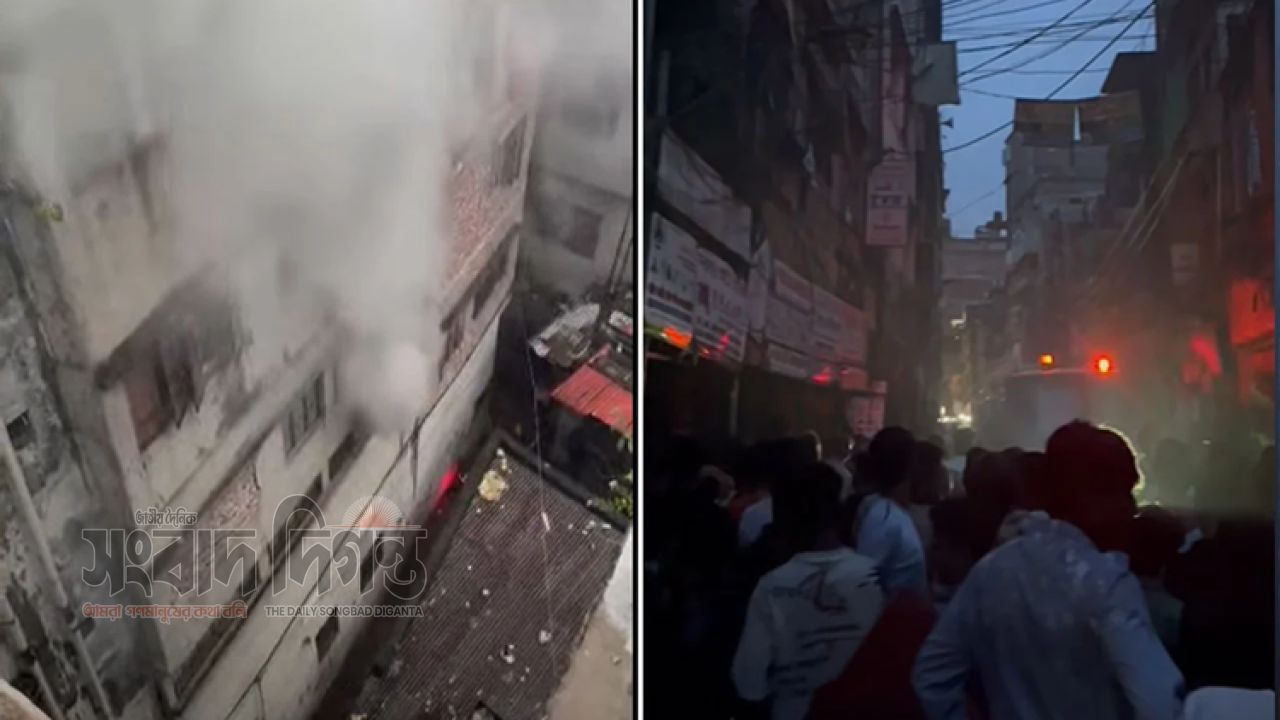 বংশালের মুকিমবাজারে হেলমেটের গোডাউনে আগুন, কাজ করছে ৭ ইউনিট 