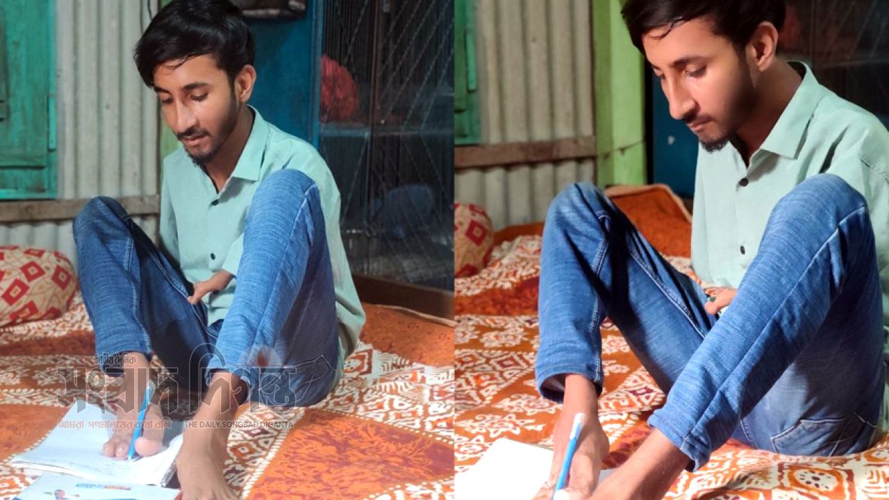 ঘাটাইলের তাওহীদের দুই হাত নেই, তবুও স্বপ্ন থামেনি : লক্ষ্য সরকারি চাকরি