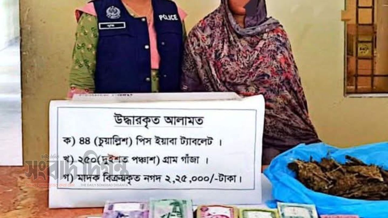 চকরিয়ায় মাদকদ্রব্য ও নগদটাকাসহ মহিলা কারবারি  গ্রেফতার