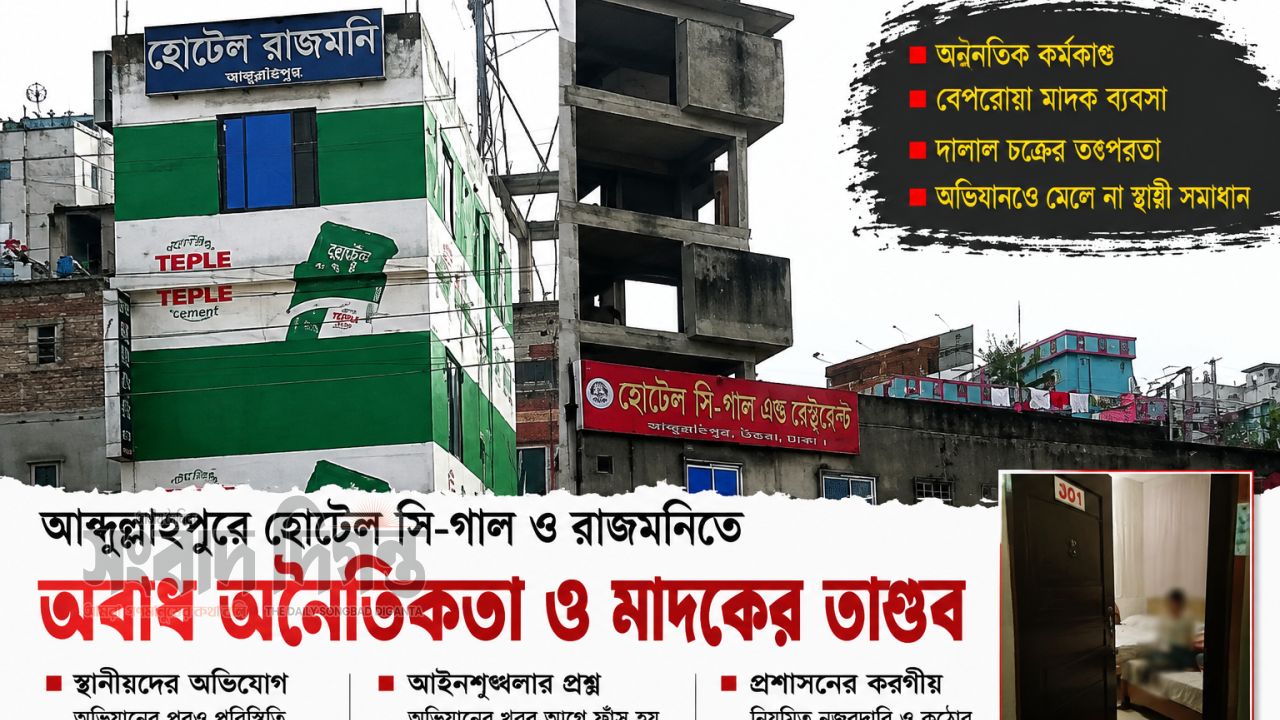 আব্দুল্লাহপুরে রাহিমের দাপটে হোটেল সি-গাল ও রাজমনিতে নারী-মাদক সিন্ডিকেট