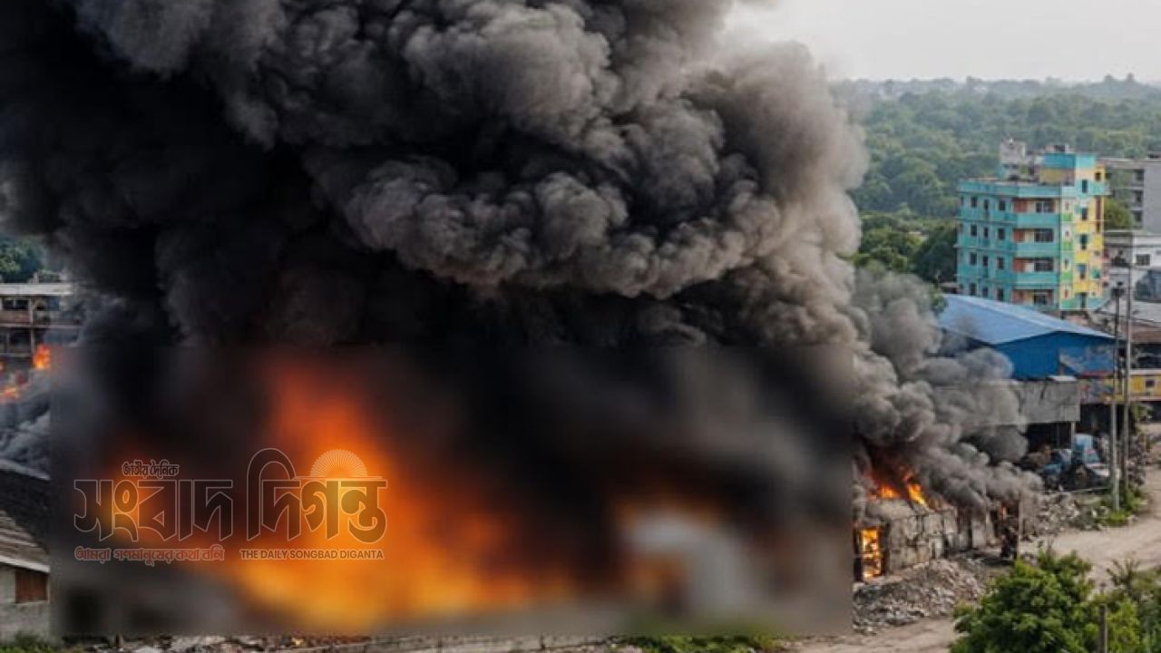 কোনাবাড়ীতে ১২ ঝুটের গোডাউনে ভয়াবহ আগুন, চার ঘণ্টায় নিয়ন্ত্রণে 