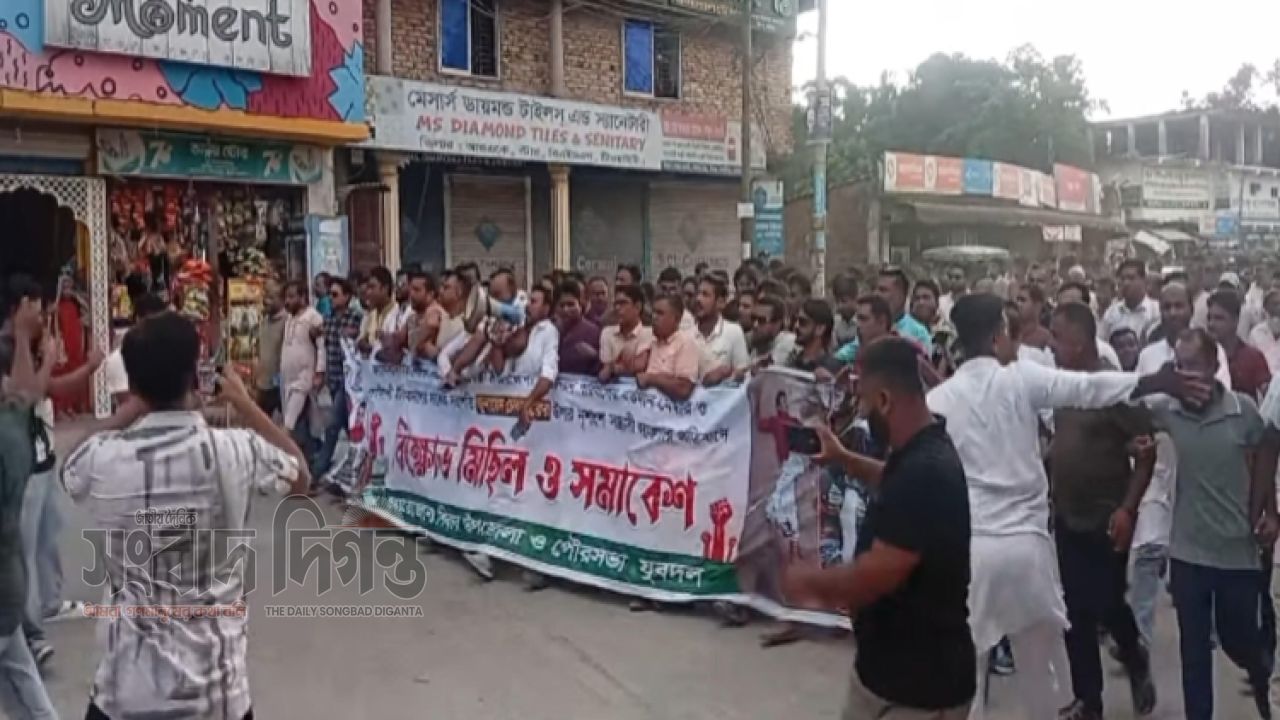 শিবচরে যুবদলের বিক্ষোভ মিছিল, হামলাকারীদের গ্রেপ্তারে কঠোর হুঁশিয়ারি