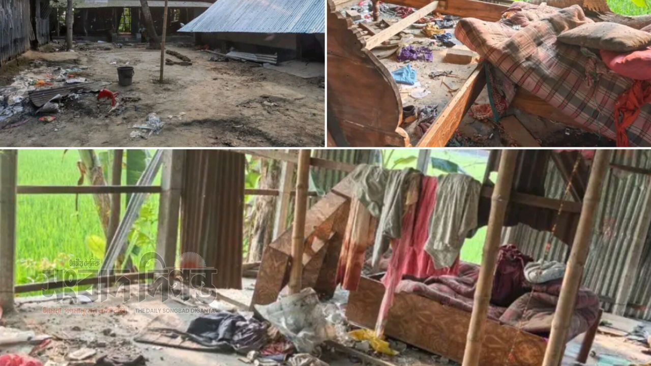 জমি বিরোধে কৃষকের বাড়িতে সশস্ত্র হামলা, ৪ লাখ টাকা-স্বর্ণালংকার ও গরু লুটের অভিযোগ 