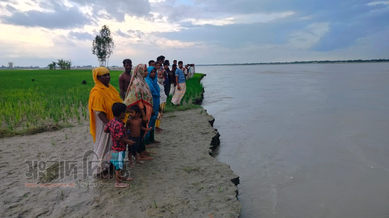 গংগাচড়ায় বিদ্যালয় থেকে তিস্তা মাত্র ৬০ মিটার, আতঙ্কে শিক্ষার্থী-এলাকাবাসী 