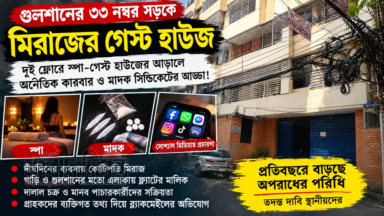  গুলশানে গেস্ট হাউজ ও দীর্ঘদিনের স্পা ব্যবসায় কোটিপতি মিরাজ