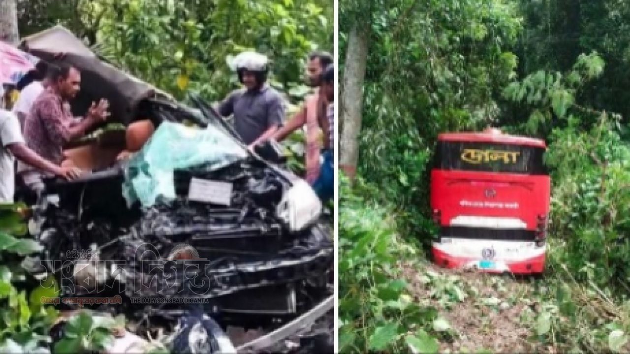 কাশিয়ানীতে বাস-প্রাইভেটকার সংঘর্ষে নিহত ২, আহত কয়েকজন