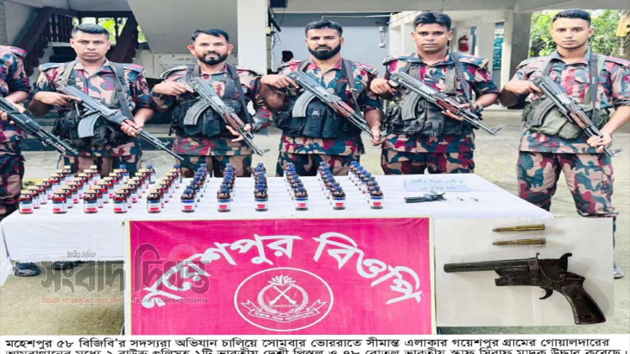 বিজিবি’র অভিযানে অস্ত্র-গুলি ও মাদক উদ্ধার