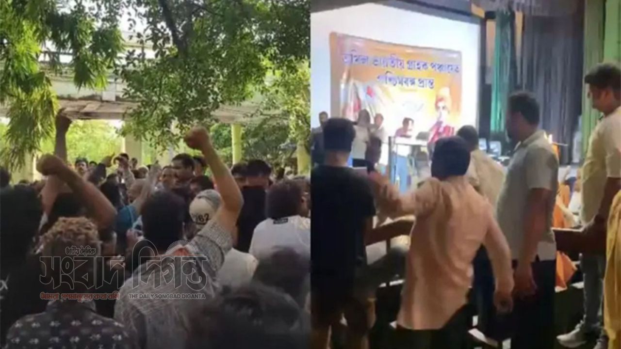 কলকাতার সত্যজিৎ রায় ফিল্ম ইনস্টিটিউটে শিক্ষার্থী-অখিল ভারতীয় গ্রাহক পঞ্চায়েত সংঘর্ষ