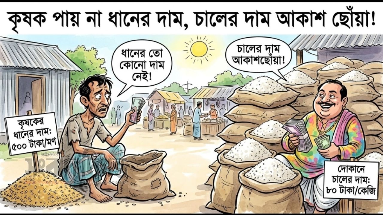 ধানের ন্যায্যমূল্য নেই, চালের বাজারে দামের উত্তাপ