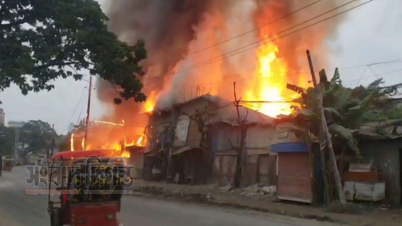 ফতুল্লায় আগুনে পুড়ল ২৬ ঝুটের গোডাউন, ক্ষতি ২০ লাখ টাকা