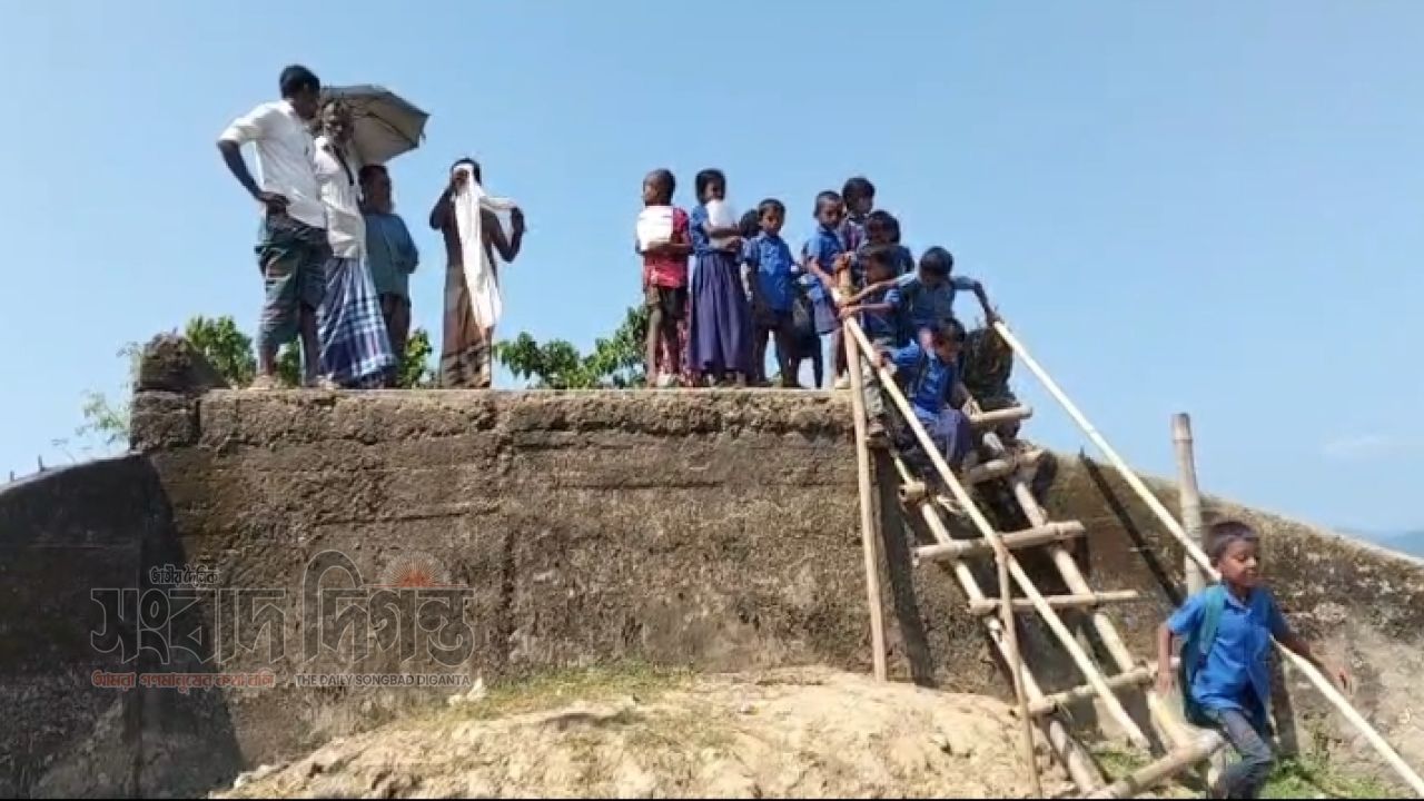 মরণফাঁদ আমানিপুর ব্রিজ ঝুঁকি নিয়ে পারাপার শত শত শিক্ষার্থী