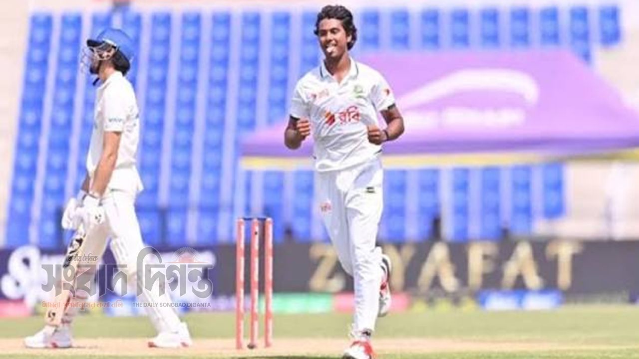 হ্যাটট্রিকসহ পাঁচ উইকেট হাসানের, চালকের আসনে বাংলাদেশ
