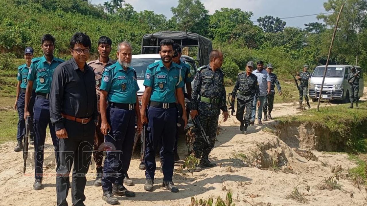 সিলেট সদর উপজেলার খাদিমনগর ইউনিয়নে পুলিশি ছত্রছায়ায় অবৈধ বালু উত্তোলনের মহাৎসব