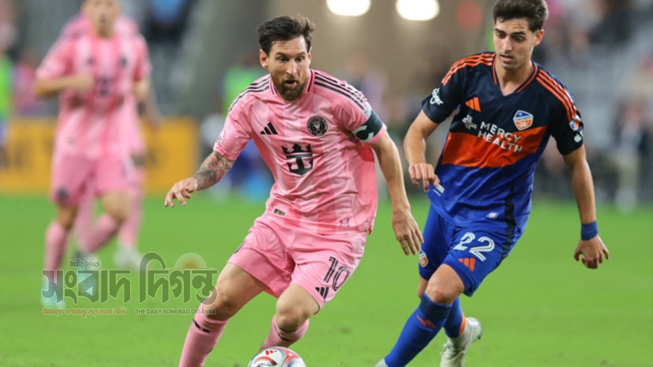 নিষেধাজ্ঞার শঙ্কা কাটিয়ে মায়ামির ম্যাচে মেসি